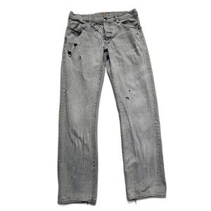 PRPS Selvedge Denim Men's Gray Distressed Button Fly Jeans Size 34